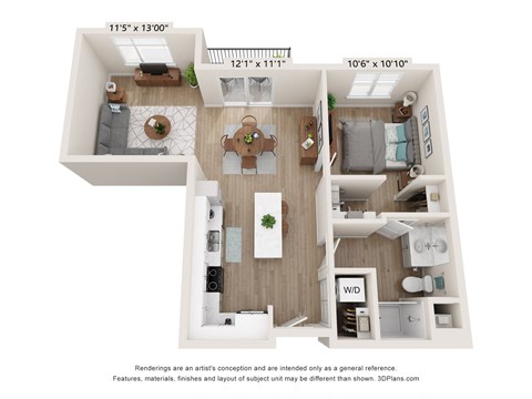 E1 Floor Plan at SoRoc On Maine, Minnesota, 55904